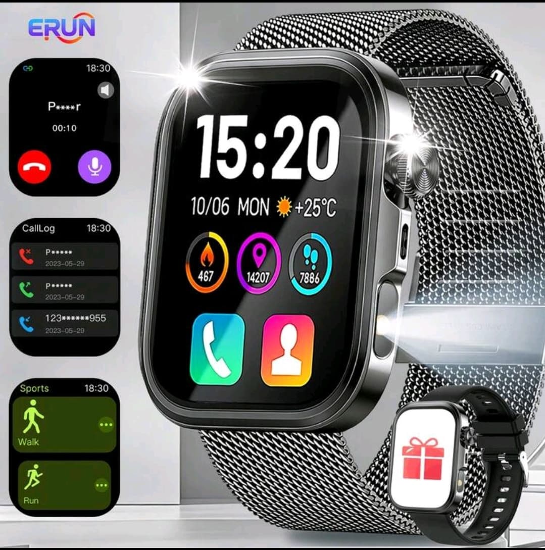 Euren Smart Watch – Touch Control Bluetooth Calling Fitness Bracelet with Health & Reminder Features