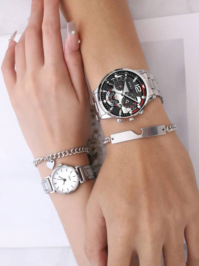 Couple Watch & Magnetic Heart Necklace Set L038SN
