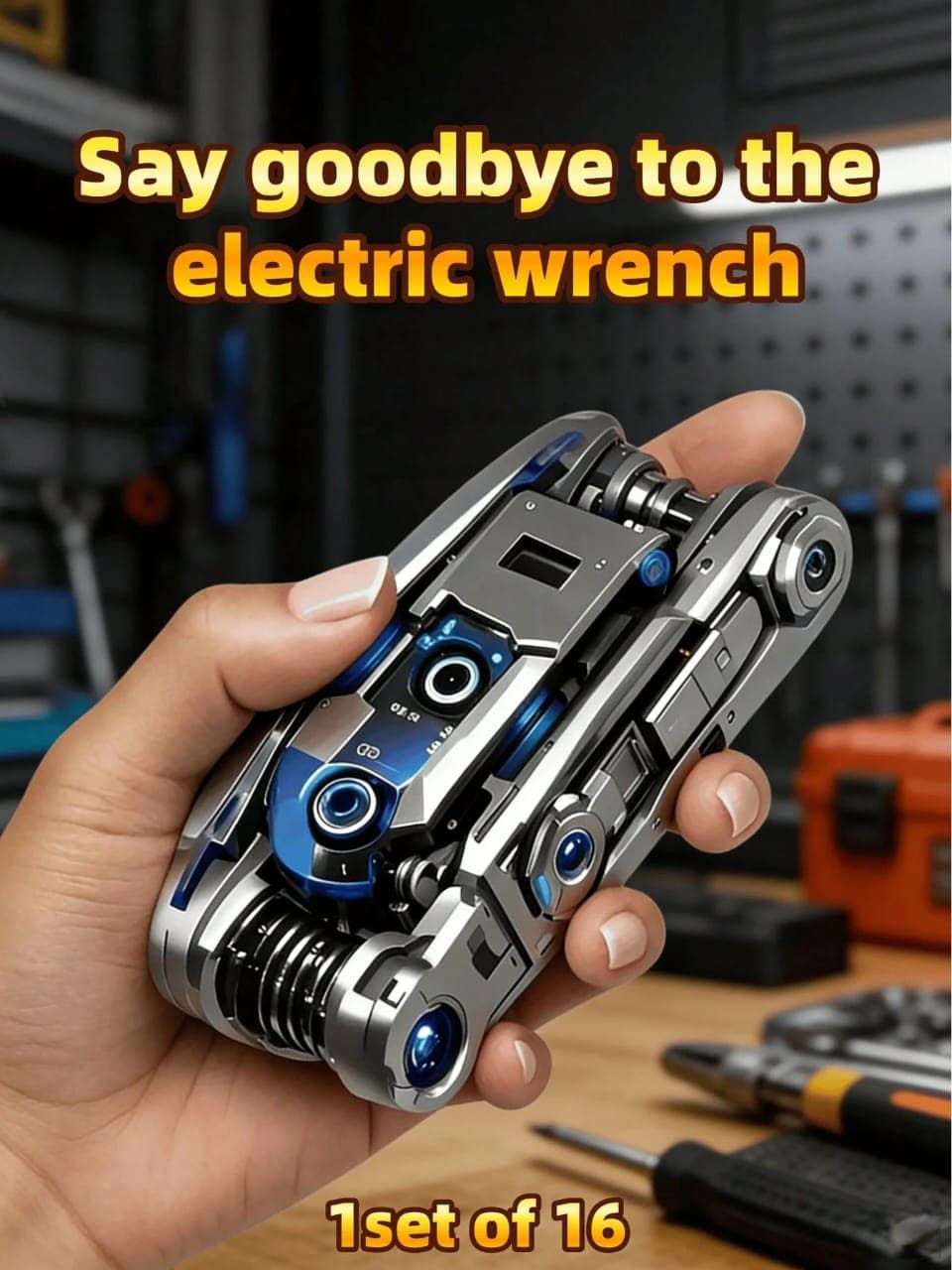 L061SN 16-in-1 Foldable Multi-Function Screwdriver & Wrench Set