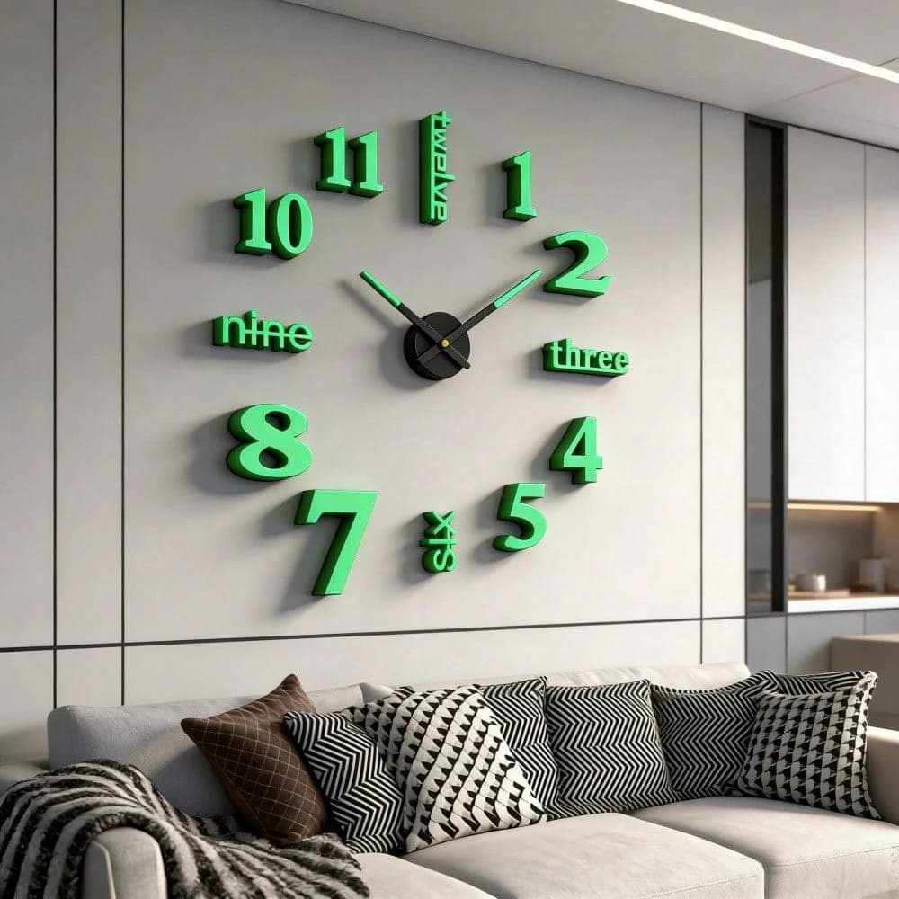 L059SN 130cm Modern 3D/2D DIY Acrylic Mirror Wall Clock